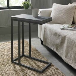 Bentley Designs Renzo C Shape Zinc and Dark Grey Sofa Table - Size: 61 x 46 x 25cm - Wilko - thumbnail 5