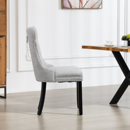Artemis Home Rivara Set of 2 Light Grey Fabric Dining Chair - Wilko - thumbnail 4