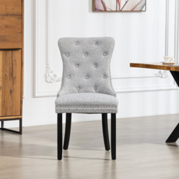 Artemis Home Rivara Set of 2 Light Grey Fabric Dining Chair - Wilko - thumbnail 3