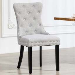 Artemis Home Rivara Set of 2 Light Grey Fabric Dining Chair - Wilko - thumbnail 1