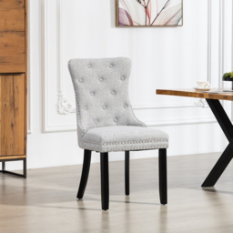 Artemis Home Rivara Set of 2 Light Grey Fabric Dining Chair - Wilko - thumbnail 7