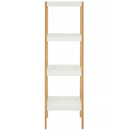 Premier Housewares Nostra 4 Shelf White and Natural Bookshelf - Multi - Interiors by Premier - Wilko - thumbnail 4