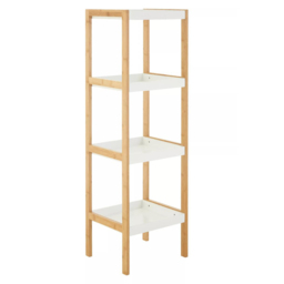 Premier Housewares Nostra 4 Shelf White and Natural Bookshelf - Multi - Interiors by Premier - Wilko - thumbnail 3