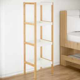 Premier Housewares Nostra 4 Shelf White and Natural Bookshelf - Multi - Interiors by Premier - Wilko