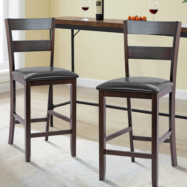 Costway Counter Height Upholstered Bar Stool Set of 2 - Size: 108 x 52 x 30cm - Multi - Wilko - image 1