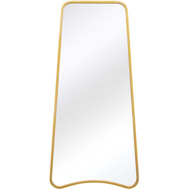 MirrorOutlet The Coartans Gold Metal Trapezoid Wall Mirror 180 x 85cm - Wilko - image 1