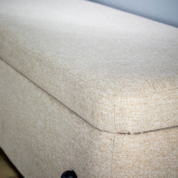 Home Source Oasis Off White Linen Storage Ottoman with Metal Legs - Size: 44 x 110 x 42cm - Wilko - thumbnail 4
