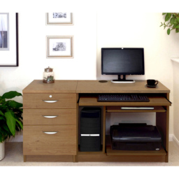 R White Cabinets 2 Drawer Single Cabinet Set-06 Computer Desk Dark Brown - Size: 72.8 x 132.9 x 54cm - Wilko - thumbnail 5