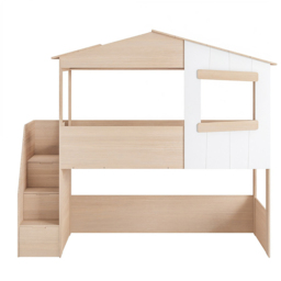 Flair Dreamland Oak Play House Staircase Mid Sleeper - Size: Single - Brown - Wilko - thumbnail 4