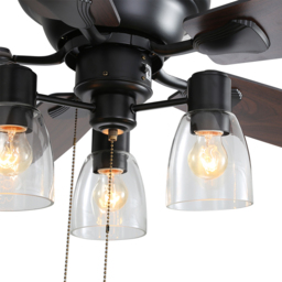 Living and Home 5 Blade Smoked Lampshade Ceiling Fan Light with Remote Control 52 inch - Size: 41.5 x 132 x 132cm - Brown - Wilko - thumbnail 5