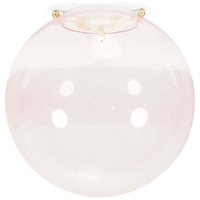 ValueLights Frenchie Brushed Gold and Pink Globe Easy Fit Shade - Size: 25 x 25 x 25cm - Wilko - image 1