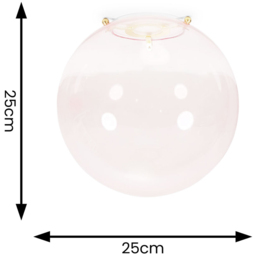 ValueLights Frenchie Brushed Gold and Pink Globe Easy Fit Shade - Size: 25 x 25 x 25cm - Wilko - thumbnail 6
