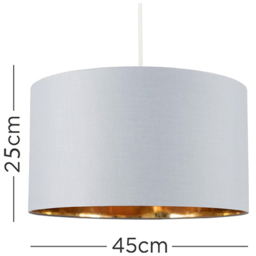 ValueLights Reni Warm Grey and Metallic Gold XL Ceiling Drum Lamp Shade - Size: 34.5 x 25 x 34.5cm - Wilko - thumbnail 5