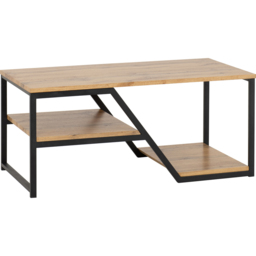 Seconique Durham Light Oak and Black Coffee Table - Size: 50 x 100 x 45cm - Wilko - thumbnail 3