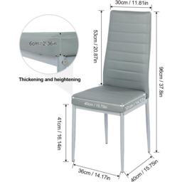 Kosy Koala 4 Seater Round Faux Leather Wooden Dining Set Grey - Beige - Wilko - thumbnail 7