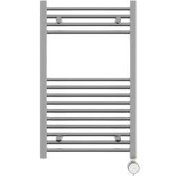 Terma Leo Chrome Electric Towel Rail with 43D Element Upgrade 800 x 500mm - Size: 80 x 50 x 9cm - Silver - Wilko