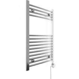 Terma Leo Chrome Electric Towel Rail with 43D Element Upgrade 800 x 500mm - Size: 80 x 50 x 9cm - Silver - Wilko - thumbnail 3