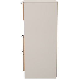 Crowndale Bora 3 Drawer Single Shelf Gold Oak and Kashmir Bedside Cabinet - Cream - Wilko - thumbnail 4