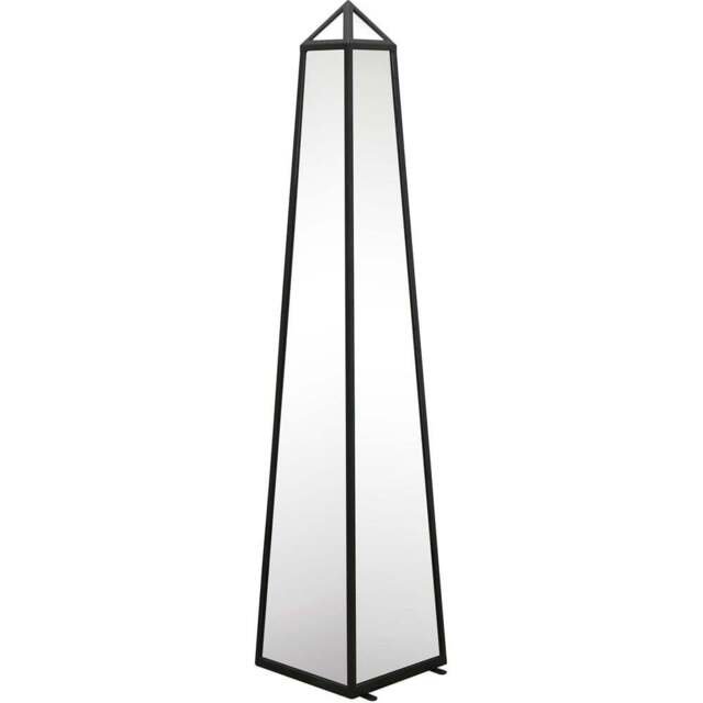MirrorOutlet The Obelisk Black Metal Edged Mirrored Ornament 100 x 20cm - Wilko - image 1