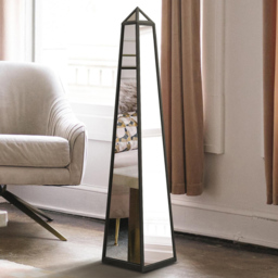 MirrorOutlet The Obelisk Black Metal Edged Mirrored Ornament 100 x 20cm - Wilko - thumbnail 3