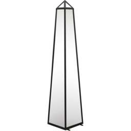 MirrorOutlet The Obelisk Black Metal Edged Mirrored Ornament 100 x 20cm - Wilko