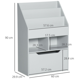 Playful Haven Grey Kids Bookshelf with Drawer - Size: 60 x 29.9 x 90cm - Wilko - thumbnail 7