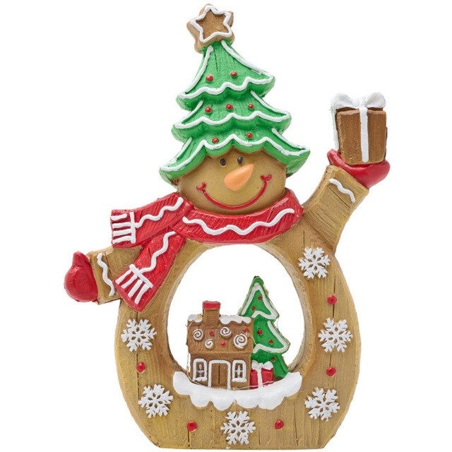 The Seasonal Gift Co. Gingerbread Snowman Scene LED Christmas Decoration 38cm - Size: 38 x 28 x 9cm - Brown - Wilko - image 1