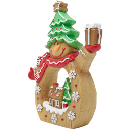 The Seasonal Gift Co. Gingerbread Snowman Scene LED Christmas Decoration 38cm - Size: 38 x 28 x 9cm - Brown - Wilko - thumbnail 3