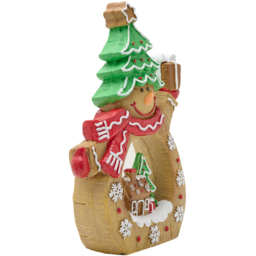 The Seasonal Gift Co. Gingerbread Snowman Scene LED Christmas Decoration 38cm - Size: 38 x 28 x 9cm - Brown - Wilko - thumbnail 4
