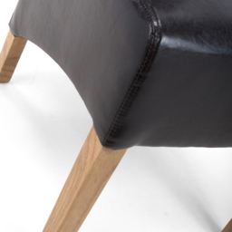 Krista Set of 2 Black Bonded Leather Roll Back Dining Chair - Wilko - thumbnail 6