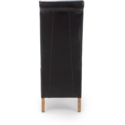 Krista Set of 2 Black Bonded Leather Roll Back Dining Chair - Wilko - thumbnail 4