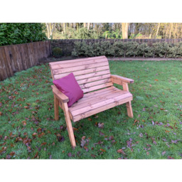 Charles Taylor 2 Seater Traditional Bench with Red Cushions - Size: 118 x 74 x 98cm - Wilko - thumbnail 3