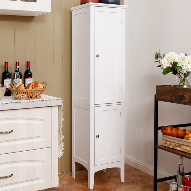 Costway 2 Door White Freestanding Bathroom Cabinet - Size: 100 x 48 x 22cm - Wilko - image 1