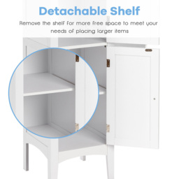 Costway 2 Door White Freestanding Bathroom Cabinet - Size: 100 x 48 x 22cm - Wilko - thumbnail 7