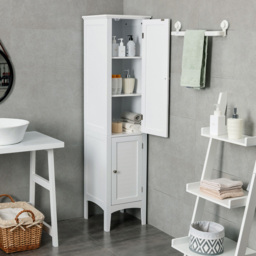 Costway 2 Door White Freestanding Bathroom Cabinet - Size: 100 x 48 x 22cm - Wilko - thumbnail 4