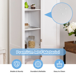 Costway 2 Door White Freestanding Bathroom Cabinet - Size: 100 x 48 x 22cm - Wilko - thumbnail 6