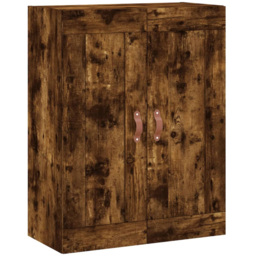 vidaXL 2 Door Smoked Oak Wall Mounted Cabinet - Size: 90 x 69.5 x 34cm - Brown - Wilko - thumbnail 3