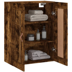 vidaXL 2 Door Smoked Oak Wall Mounted Cabinet - Size: 90 x 69.5 x 34cm - Brown - Wilko - thumbnail 6
