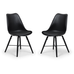Julian Bowen Kari Set of 2 Black Dining Chair - Wilko - thumbnail 3