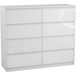 Vida Designs Glinton 8 Drawer White Chest of Drawers - Wilko - thumbnail 3