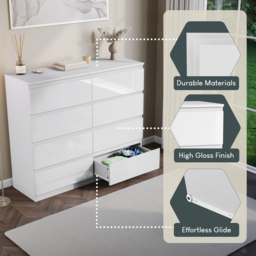 Vida Designs Glinton 8 Drawer White Chest of Drawers - Wilko - thumbnail 7