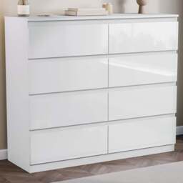 Vida Designs Glinton 8 Drawer White Chest of Drawers - Wilko - thumbnail 1