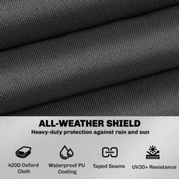 Outsunny Black Waterproof Garden Furniture Cover 125 x 125 x 74cm - Size: 74 x 125 x 125cm - Wilko - thumbnail 7