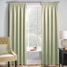 Enhanced Living Matrix Green Thermal Pencil Pleat Readymade Curtains 117 x 229cm - Wilko
