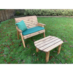 Charles Taylor 2 Seater Deluxe Bench Set with Green Cushions - Size: 118 x 170 x 98cm - Wilko - thumbnail 5