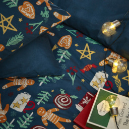 furn. Yuletide Treats Single Navy Christmas Duvet Cover Set - Blue - Wilko - thumbnail 4