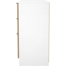 Crowndale Java 6 Drawer Slatt Effect and White Kneehole Desk - Size: 39 x 128 x 80cm - Wilko - thumbnail 4