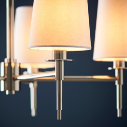 Merano Florence Multi Arm White and Nickle 5 Light Pendant Ceiling Lamp - Size: 69 x 69 x 203cm - Nickel - Wilko - thumbnail 6