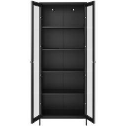 LPD Home Mase 2 Door Black Glass Display Cabinet - Size: 180 x 70 x 35cm - Wilko - thumbnail 5