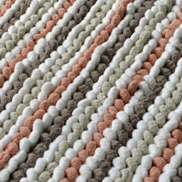Allure Bath Fashions Blush Pink Striped Chunky Bobble Bath Mat 50 x 80cm - Wilko - thumbnail 3